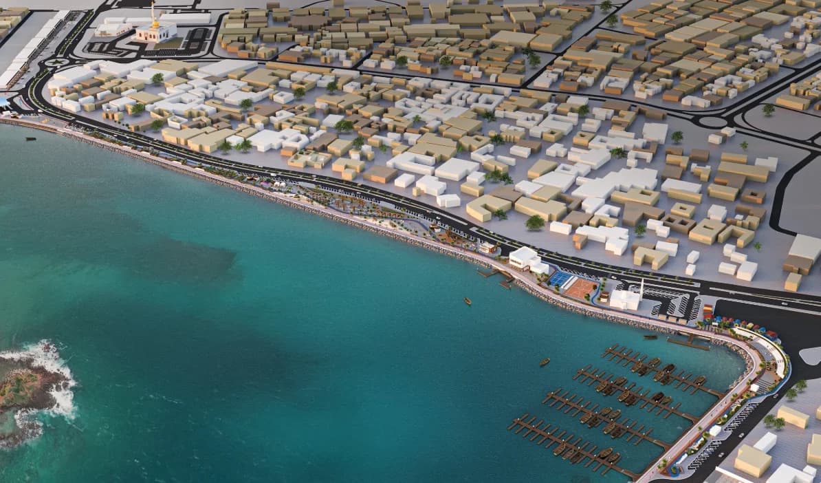 Aerial view of the Al Rams Corniche waterfront